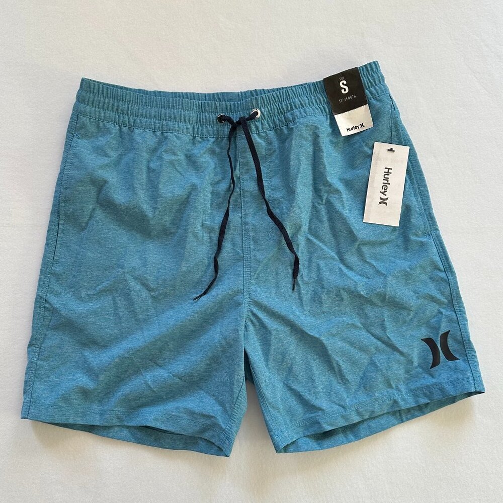 Hurley One & Only Crossdye 17" Volley Shorts Blue Mens Size S NWT